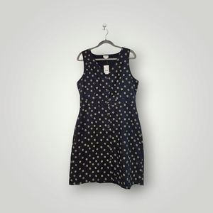 J. Crew Factory Black and Gold Polka Dot Dress